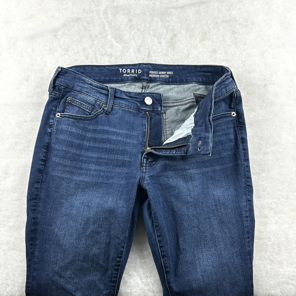 Torrid Jeans Women‎ 10R Perfect Skinny Ankle Mid Rise Premium Stretch Dark Wash - Picture 4 of 15